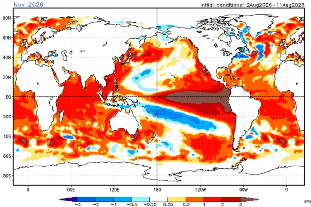 El Niño se intensifica: estiman un 95% de probabilidad de un evento muy fuerte hacia fines de 2026