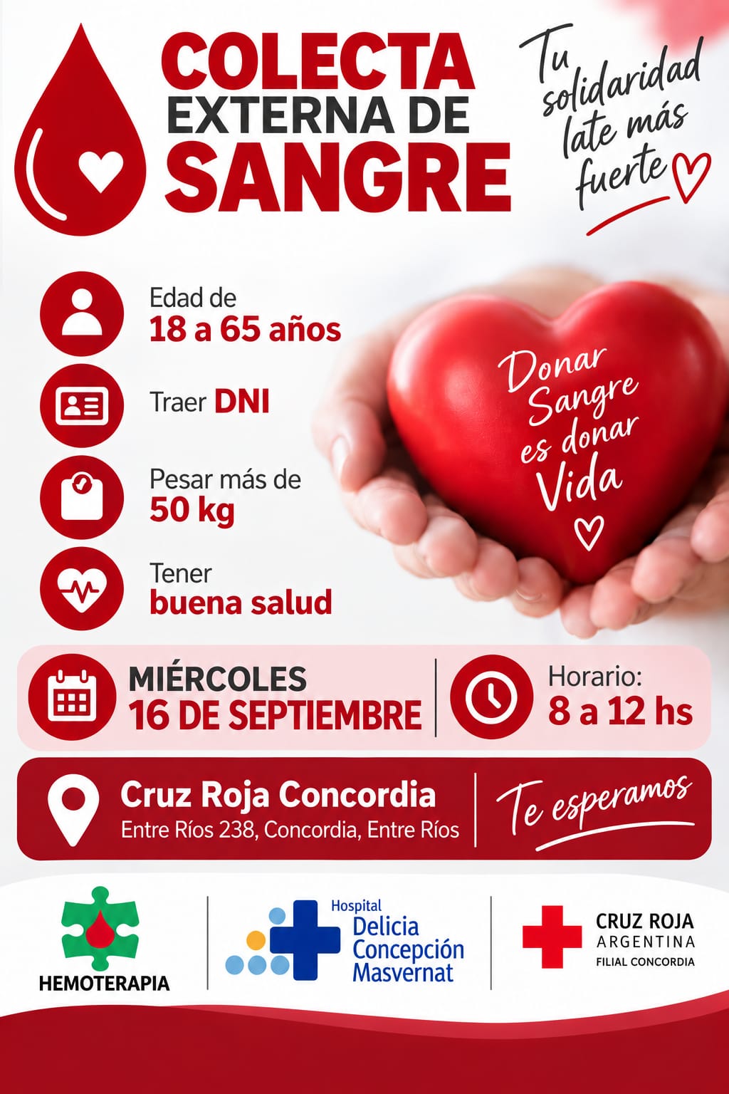 Colecta externa de sangre en la sede de Cruz Roja