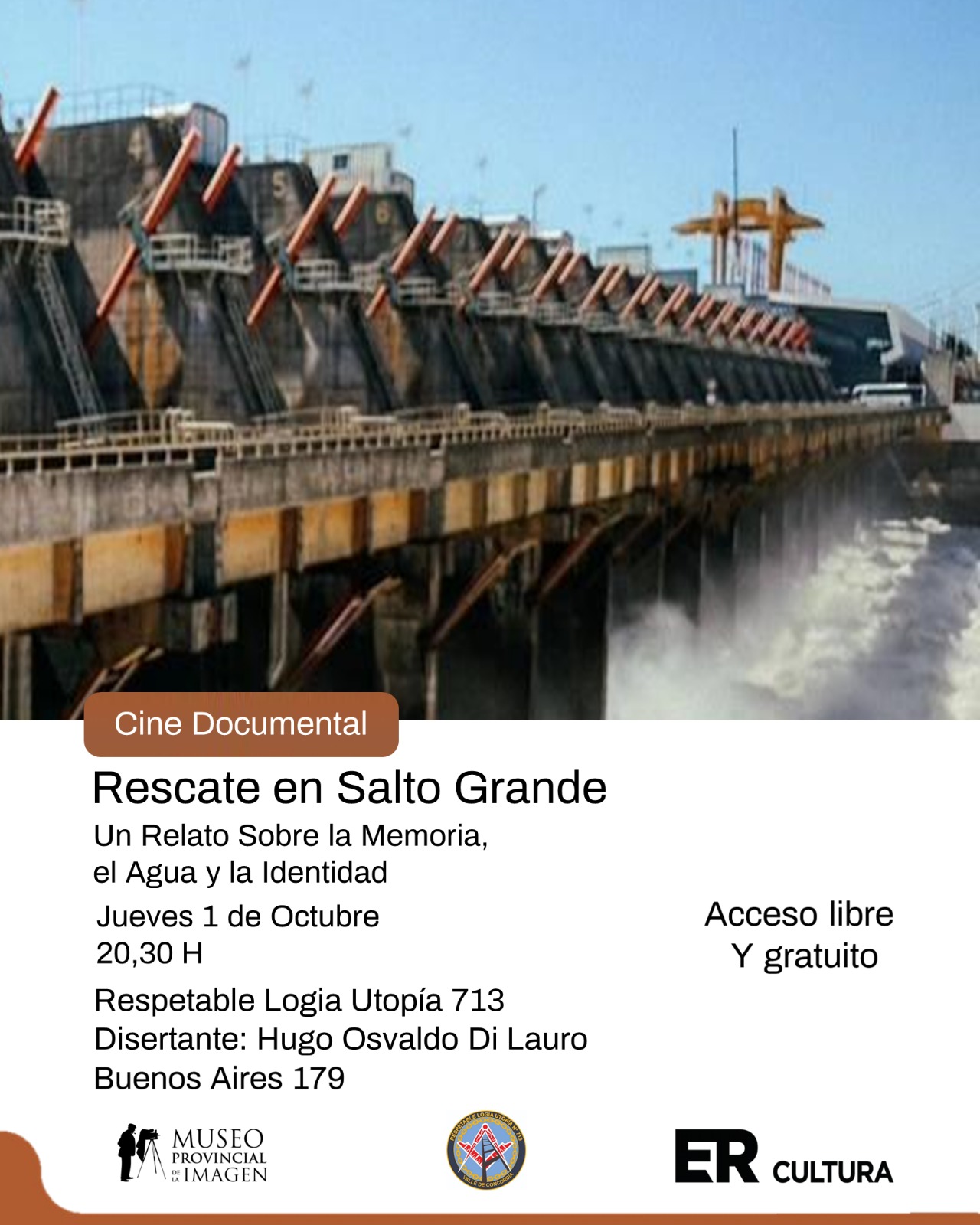 Se proyectará el documental «Rescate en Salto Grande» en la Logia Utopía