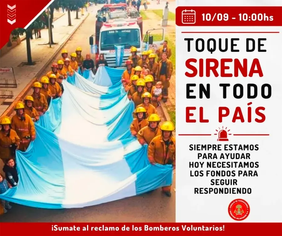 Bomberos Voluntarios realizarán un sirenazo nacional por fondos pendientes