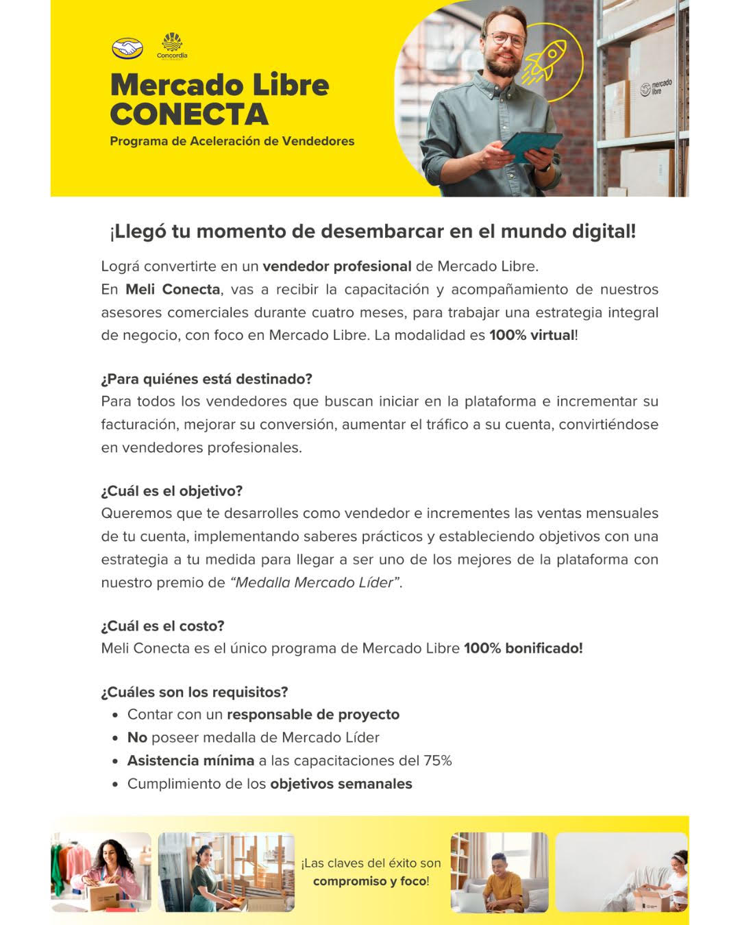 Concordia lanza junto a Mercado Libre un programa gratuito para potenciar las ventas de comercios